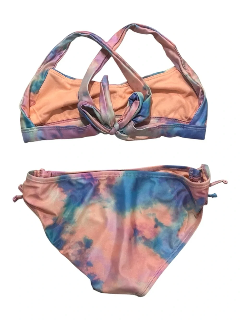Raisins Girls' Tie-Dye Two-Piece Swim Set - Peach & Pastel